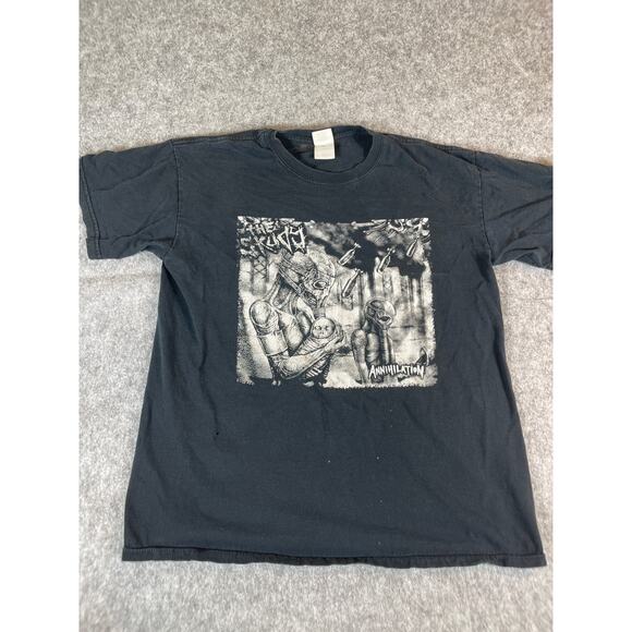 2007 Chicago Apocalypticrust Fest Graphic Tee Mens Medium Punk Metal Rock Black - Picture 1 of 7